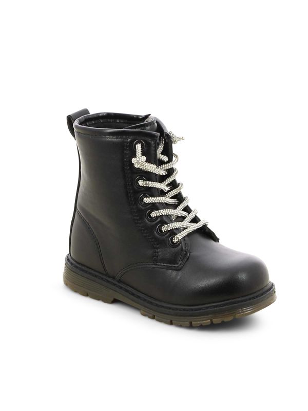 נעליים צבאיות עם שרוכים מנצנצים לילדות