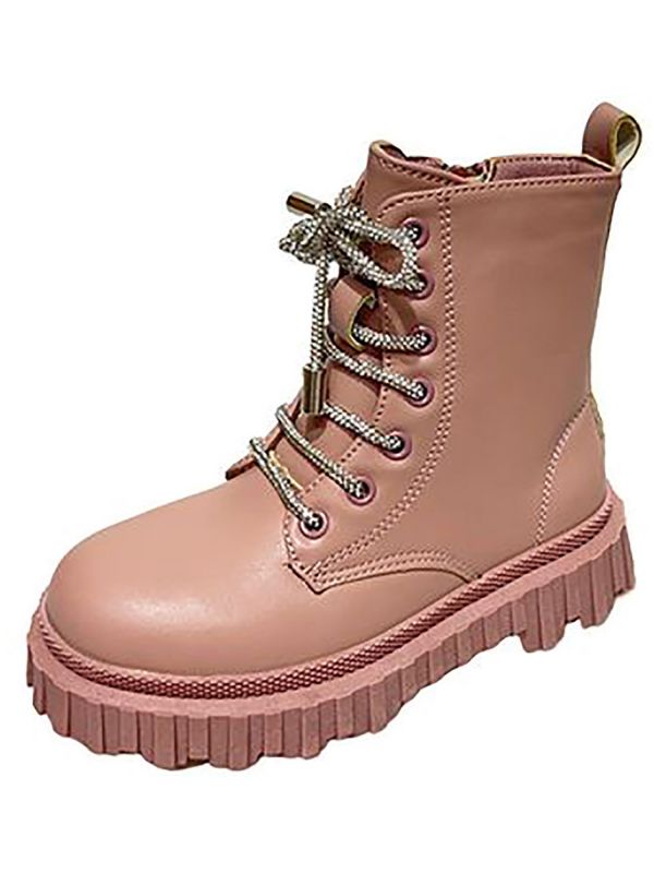 נעליים צבאיות עם שרוכים מנצנצים לילדות