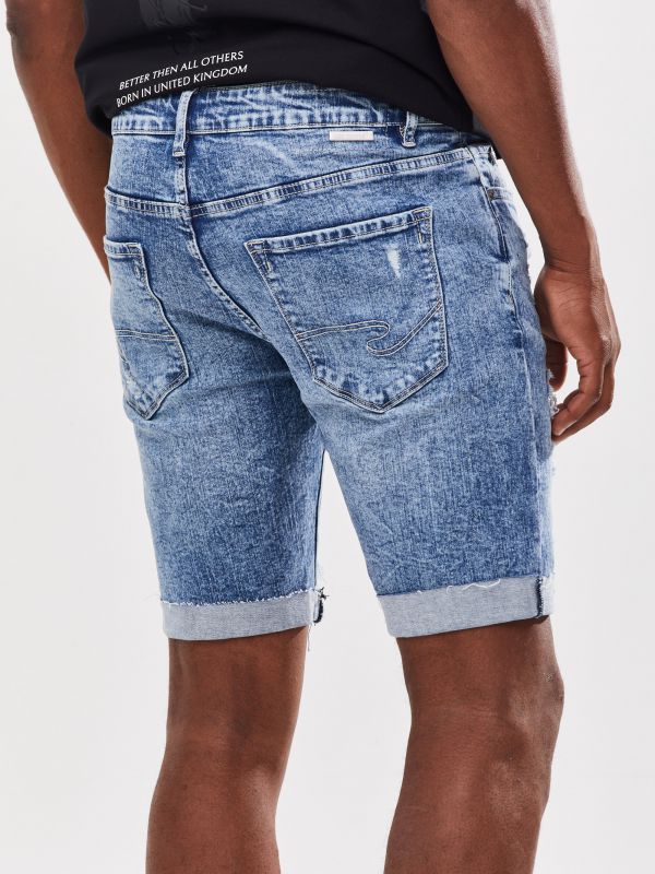 מכנסי ברמודה ג’ינס שחורים לגברים