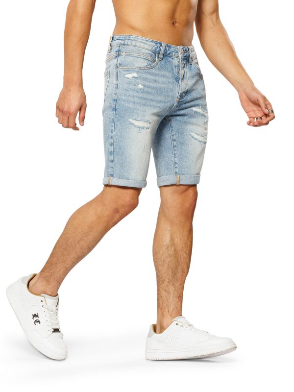 מכנסי ברמודה ג’ינס כחול WASH לגברים