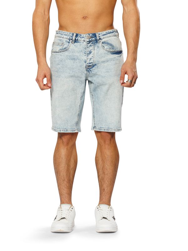 ג’ינס ברמודה כחול בהיר לגברים