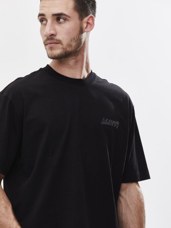 טי שירט אוברסייז עם הדפס דו צדדי לגבר