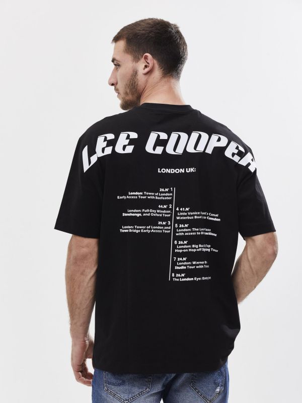 טי שירט אוברסייז עם הדפס דו צדדי לגבר