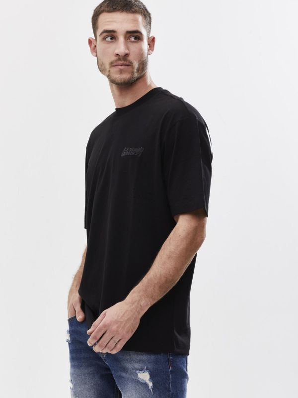 טי שירט אוברסייז עם הדפס דו צדדי לגבר