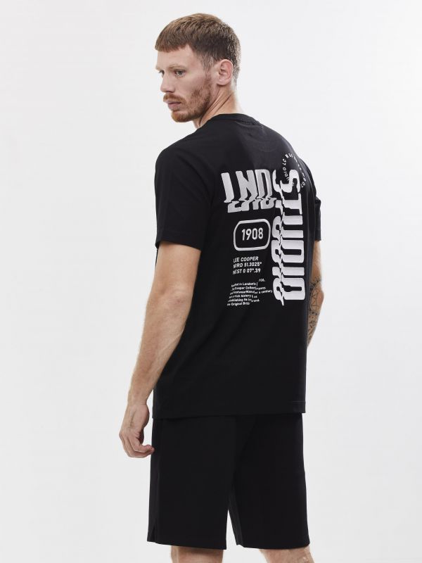 טי שירט עם הדפס דו צדדי לגבר