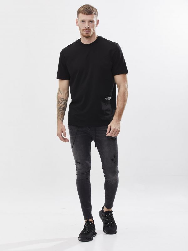 טי שירט עם הדפס דו צדדי לגבר