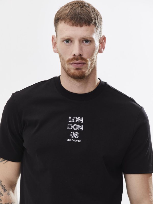 טי שירט עם הדפס דו צדדי לגבר