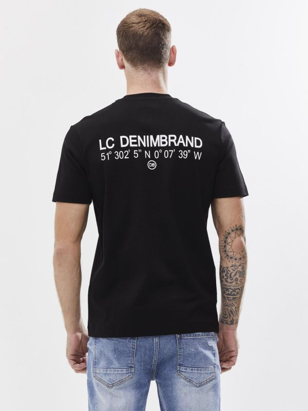 טי שירט עם הדפס דו צדדי לגבר