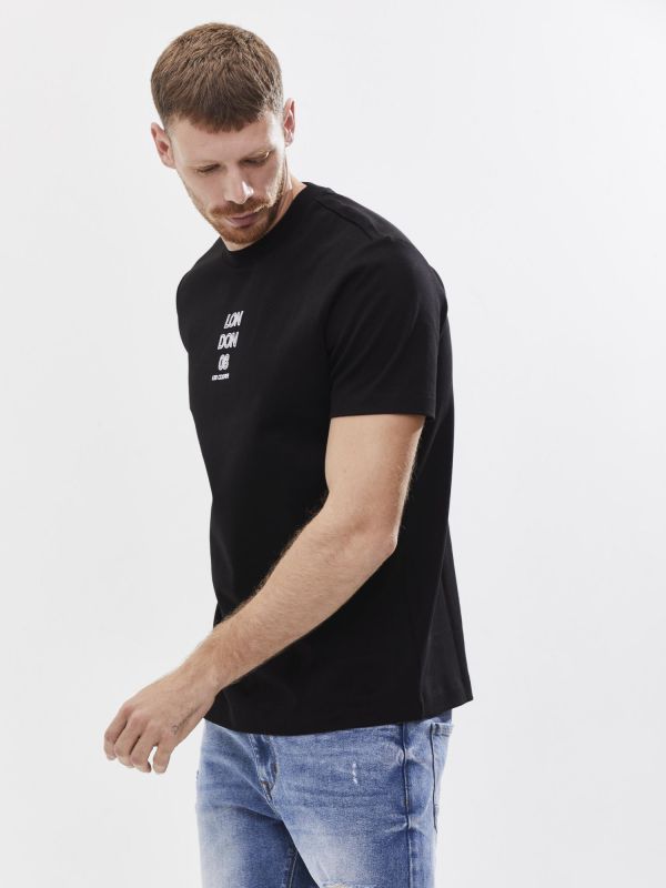 טי שירט עם הדפס דו צדדי לגבר