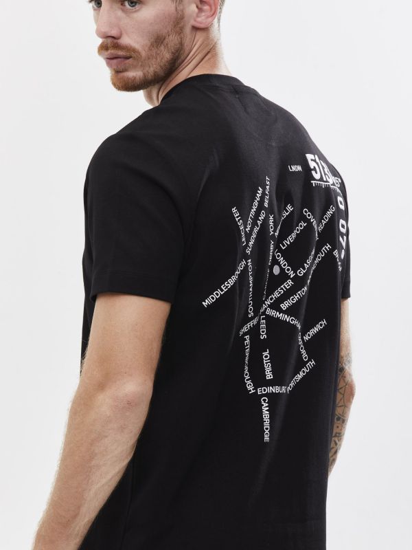 טי שירט עם הדפס דו צדדי לגבר