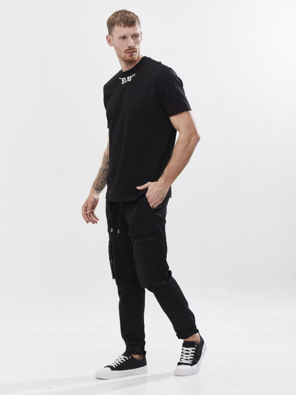 טי שירט עם הדפס דו צדדי לגבר