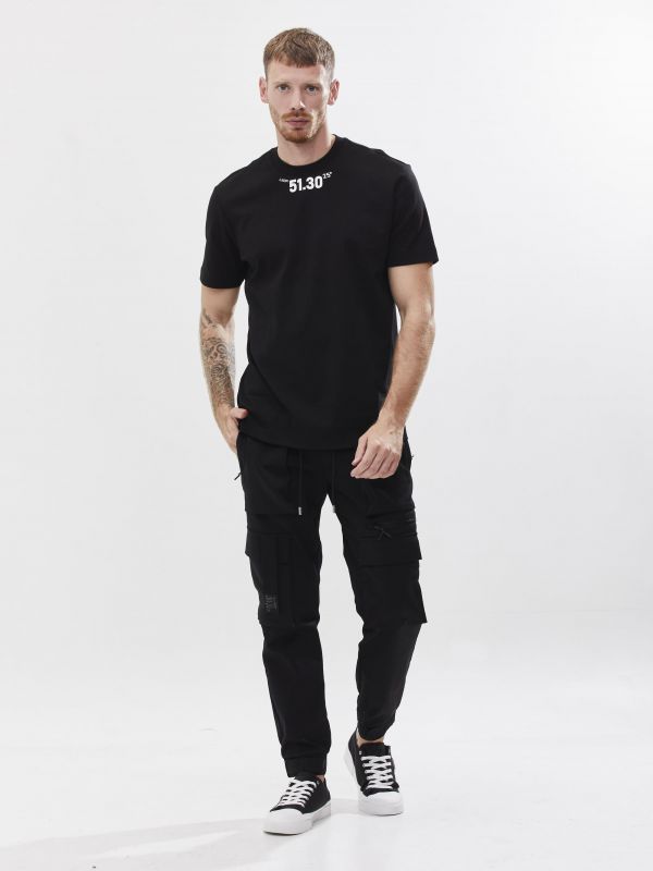 טי שירט עם הדפס דו צדדי לגבר