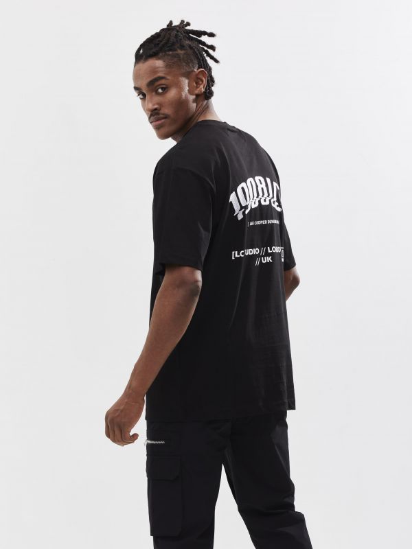 טי שירט עם הדפס דו צדדי לגבר