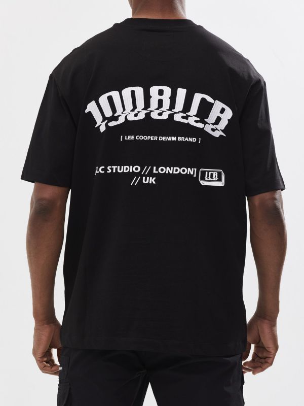 טי שירט עם הדפס דו צדדי לגבר