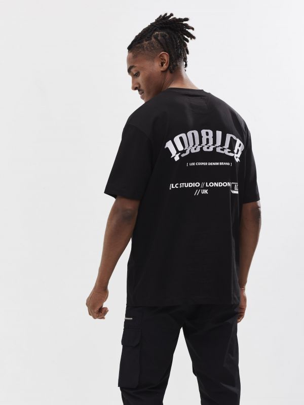 טי שירט עם הדפס דו צדדי לגבר