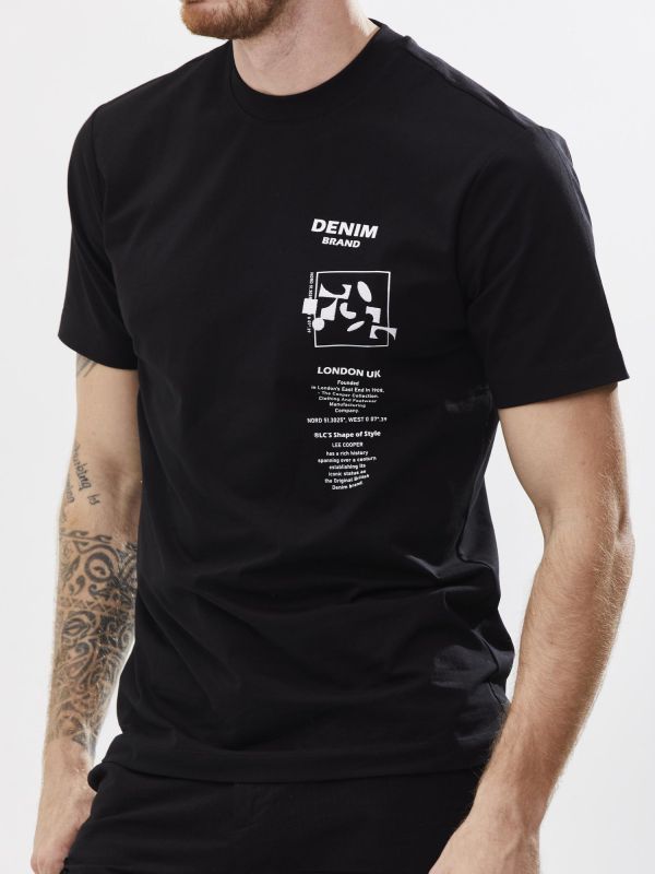 טי שירט עם הדפס דו צדדי לגבר