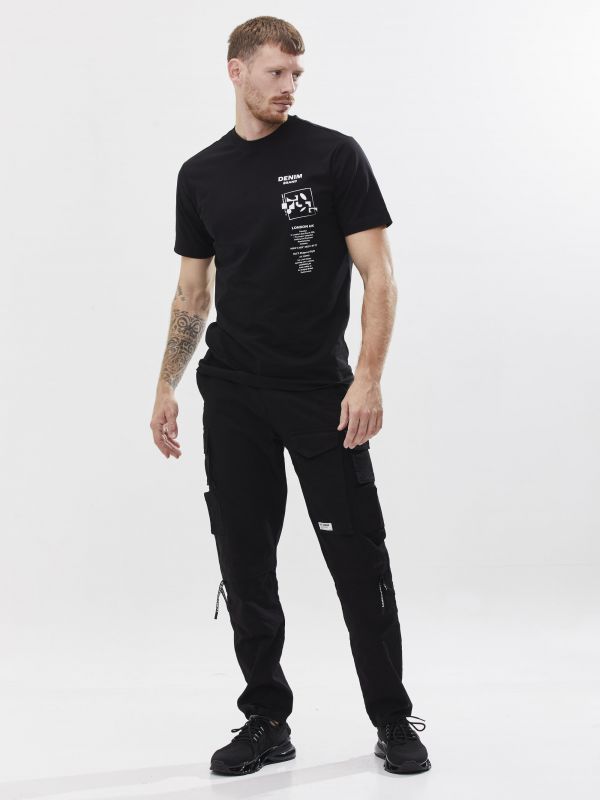 טי שירט עם הדפס דו צדדי לגבר