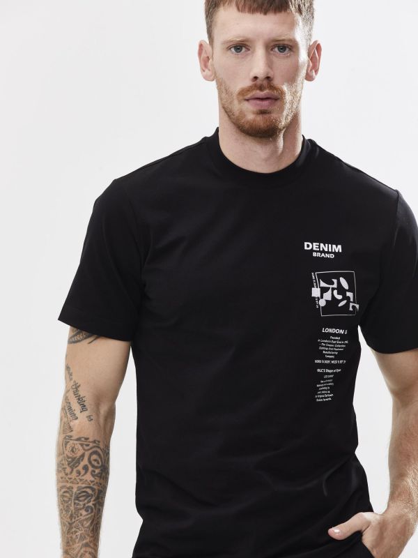 טי שירט עם הדפס דו צדדי לגבר