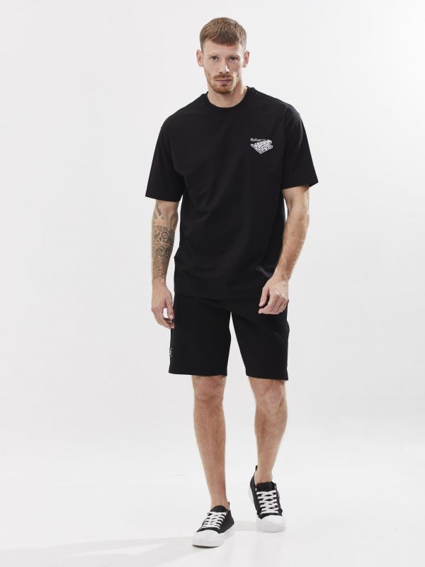 טי שירט אוברסייז עם הדפס דו צדדי לגבר