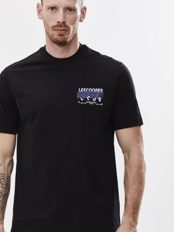 טי שירט עם הדפס דו צדדי לגבר