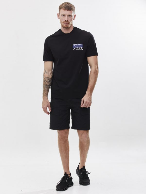 טי שירט עם הדפס דו צדדי לגבר