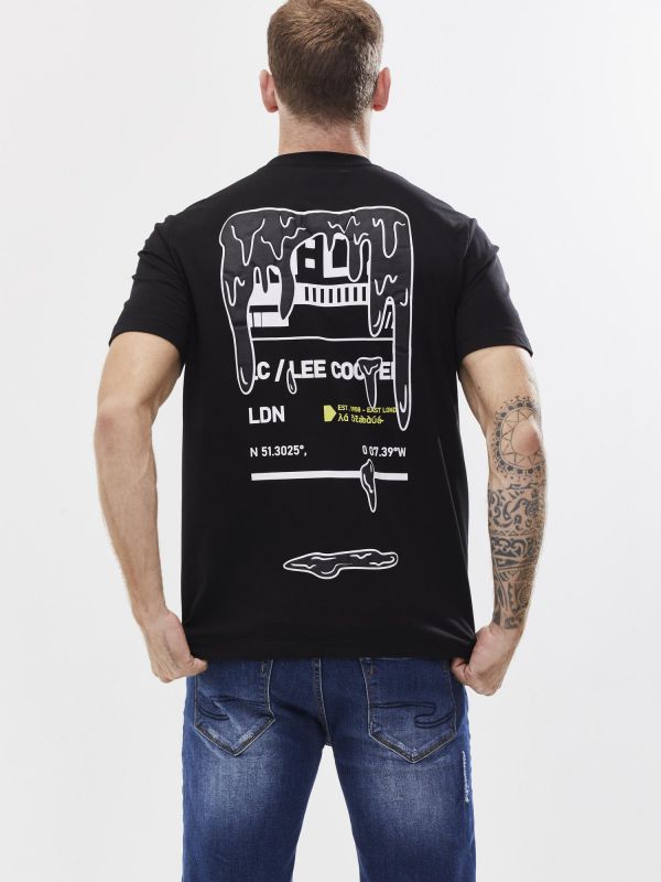 טי שירט עם הדפס דו צדדי לגבר