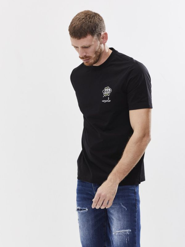 טי שירט עם הדפס דו צדדי לגבר