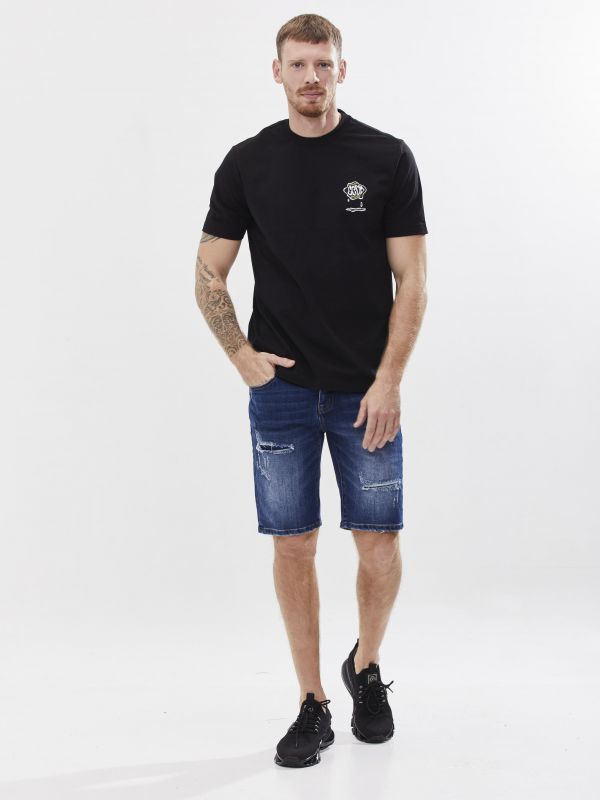 טי שירט עם הדפס דו צדדי לגבר