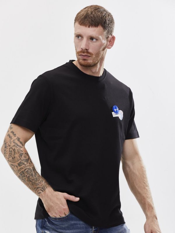 טי שירט עם הדפס דו צדדי לגבר