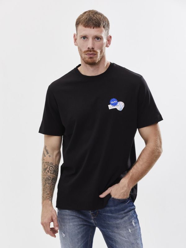 טי שירט עם הדפס דו צדדי לגבר