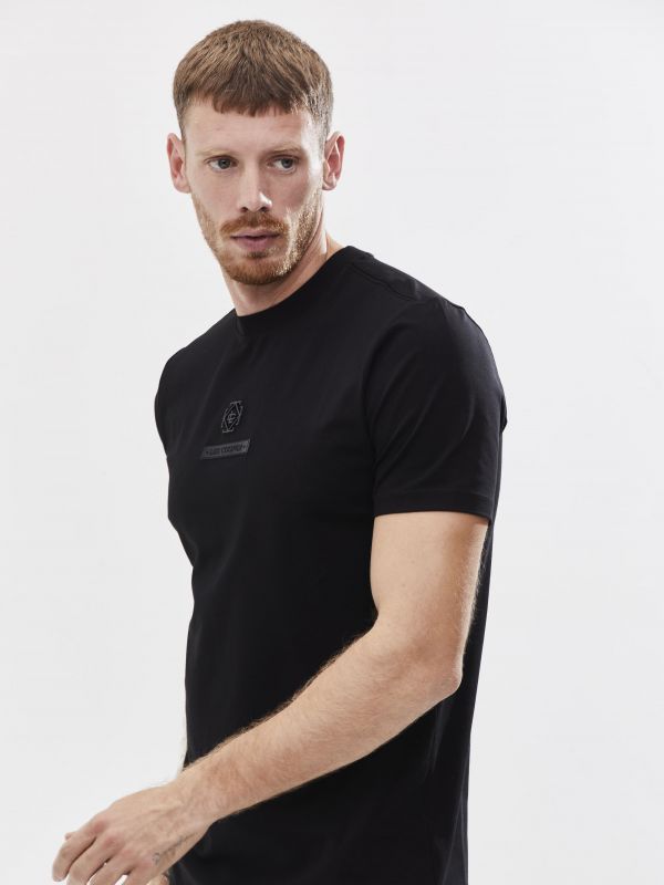 טי שירט עם הדפס אחורי לגבר