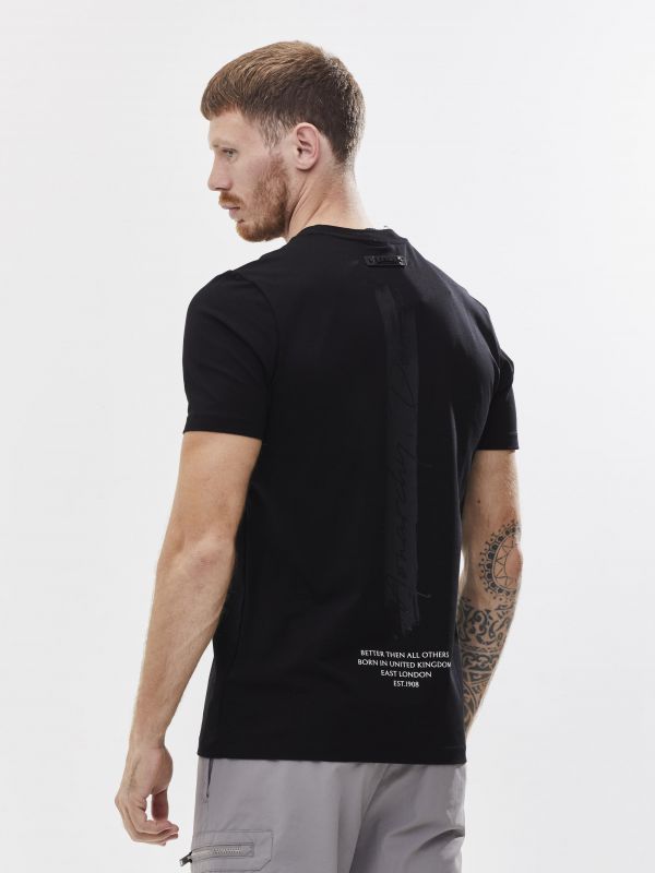 טי שירט עם הדפס אחורי לגבר