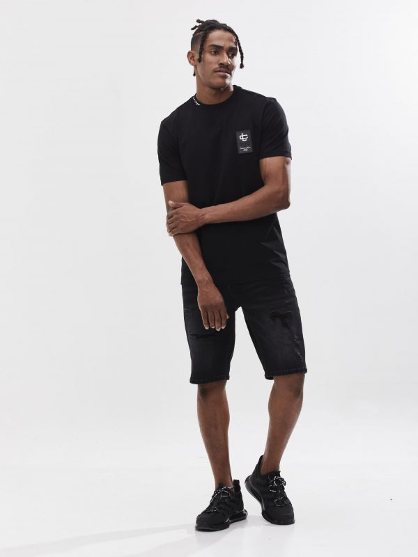 טי שירט עם הדפס אחורי לגבר