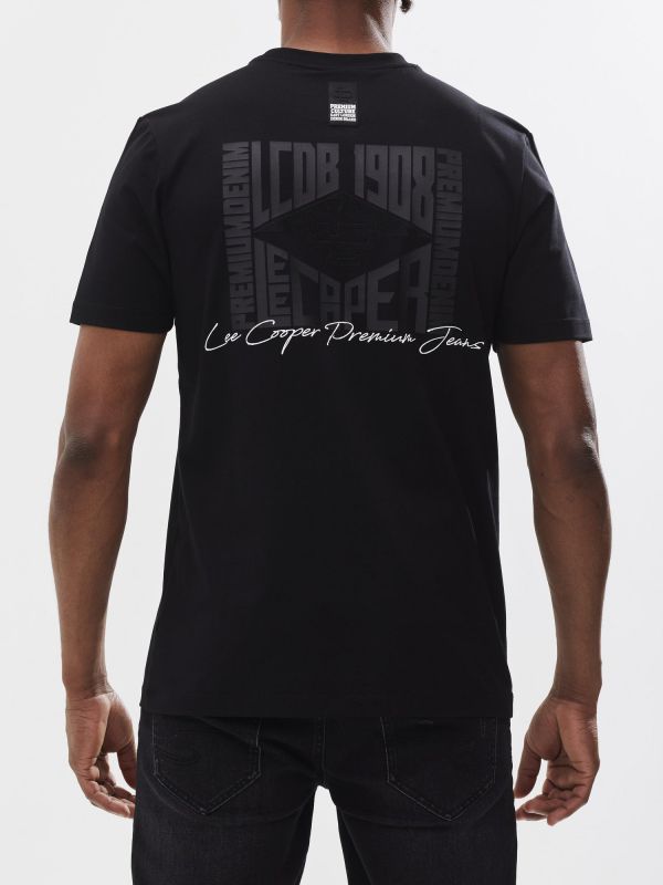 טי שירט עם הדפס אחורי לגבר