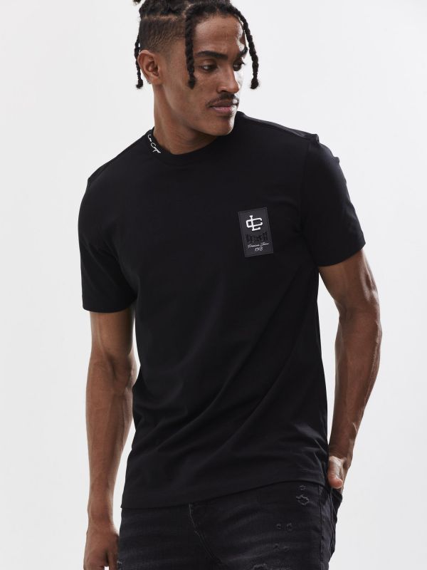 טי שירט עם הדפס אחורי לגבר