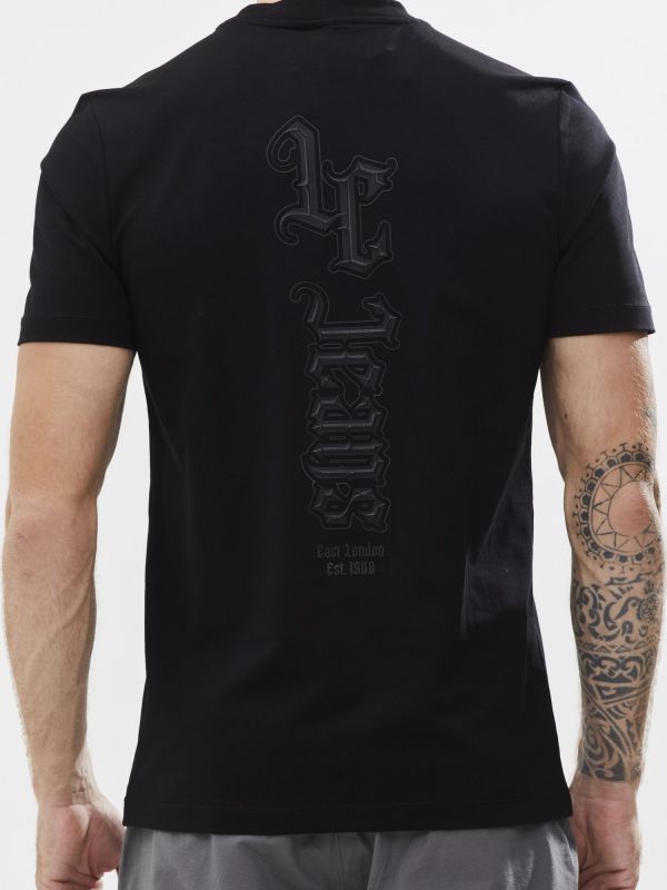 טי שירט עם הדפס אחורי ועיטור קדמי לגבר