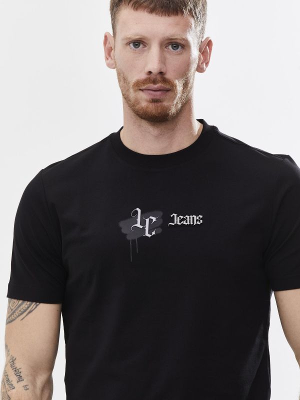 טי שירט עם הדפס ועיטור דו צדדי לגבר