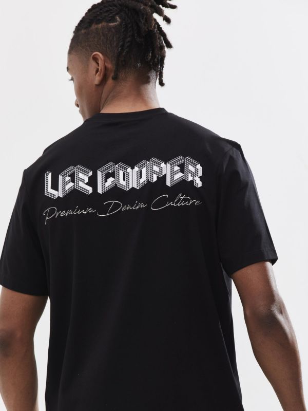 טי שירט עם הדפס דו צדדי לגבר