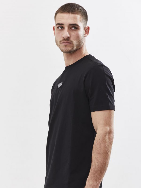 טי שירט עם עיטור והדפס אחורי לגבר