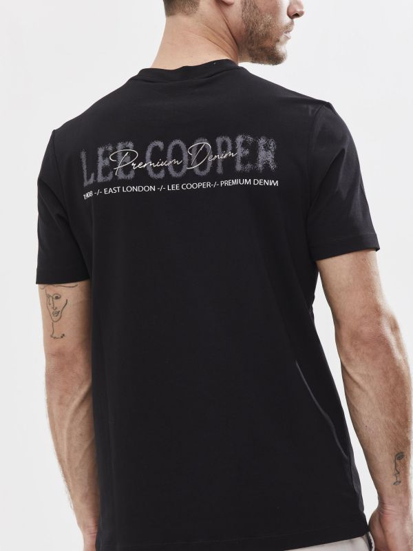 טי שירט עם עיטור והדפס אחורי לגבר