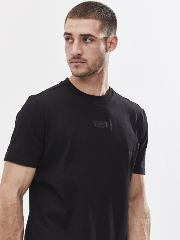 טי שירט עם עיטור והדפס אחורי לגבר