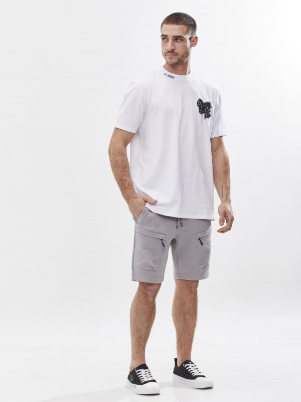 טי שירט עם הדפס דו צדדי לגבר