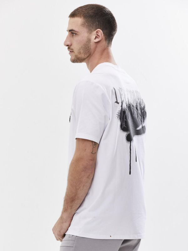 טי שירט עם הדפס דו צדדי לגבר