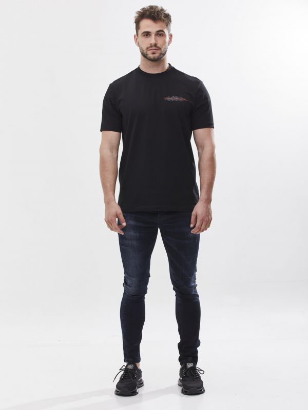 טי שירט עם הדפס דו צדדי לגבר