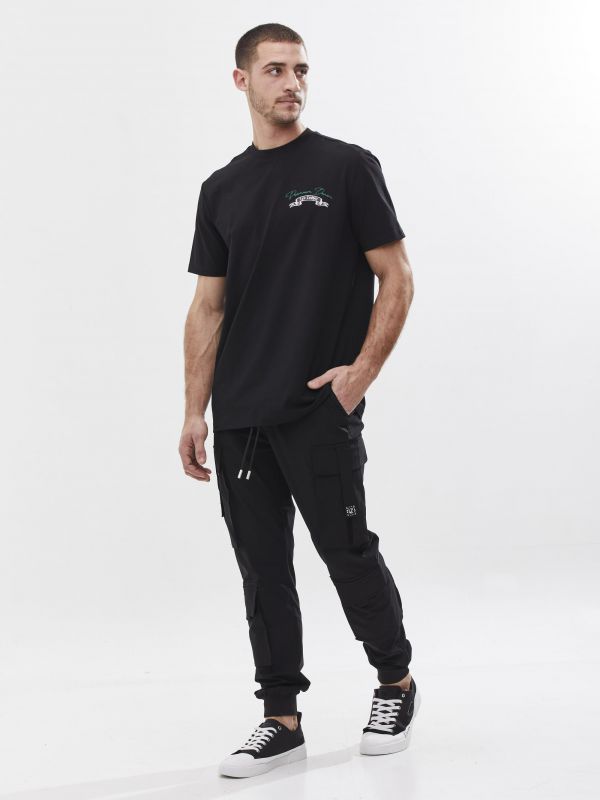 טי שירט עם הדפס דו צדדי לגבר