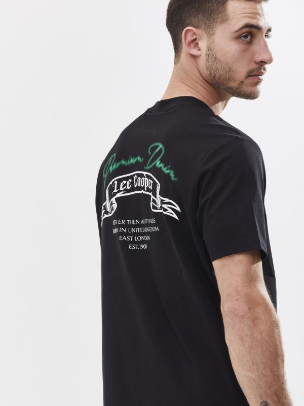 טי שירט עם הדפס דו צדדי לגבר