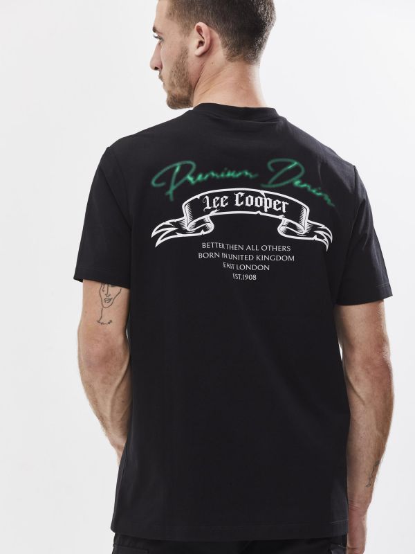 טי שירט עם הדפס דו צדדי לגבר