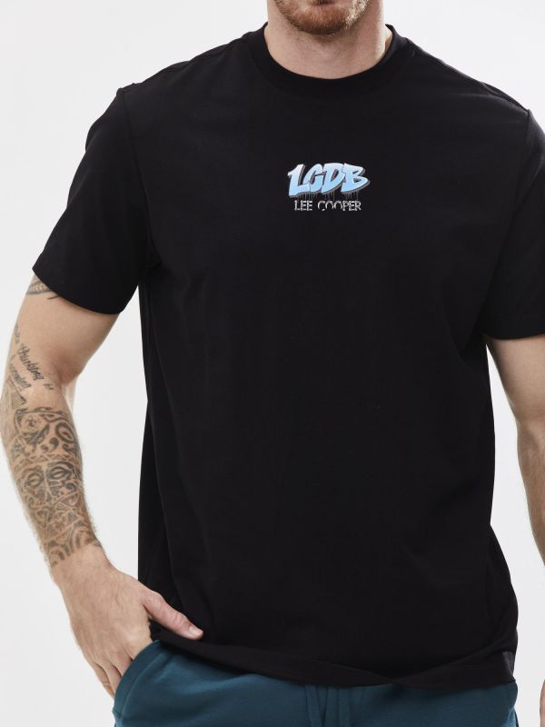 טי שירט עם הדפס דו צדדי לגבר