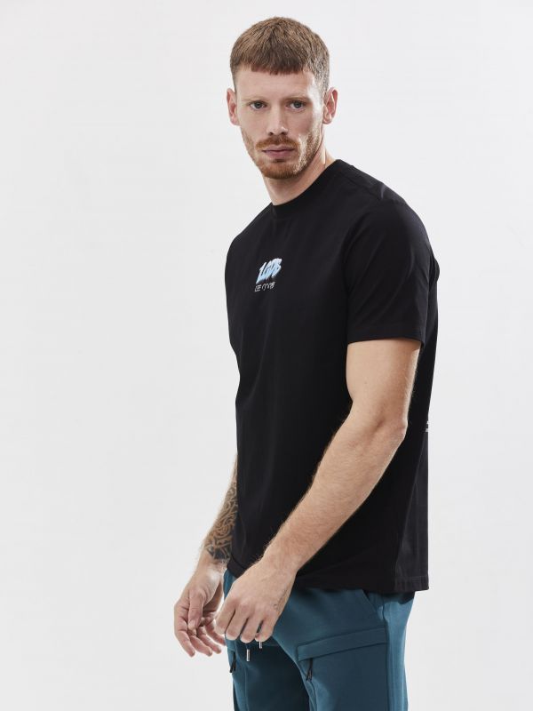 טי שירט עם הדפס דו צדדי לגבר