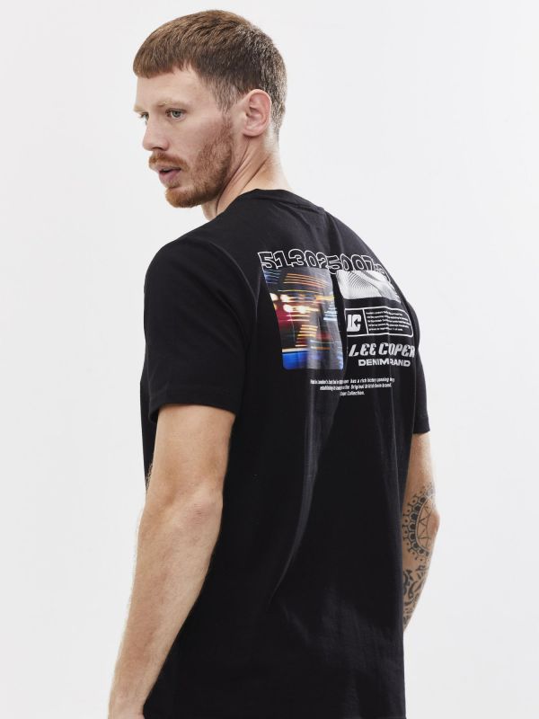 טי שירט עם הדפס דו צדדי לגבר